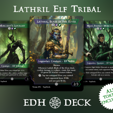 Lathril elves elf tribal dual lands Commander mtg proxy deck custom magic card lands token alter full deck list edh cedh dual land fetch