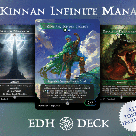Kinnan Commander mtg proxy deck custom magic card lands token alter full deck list edh cedh dual land fetch
