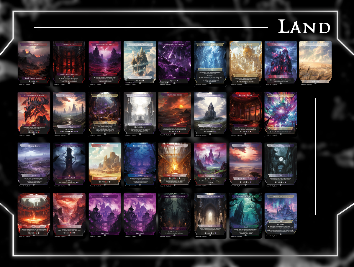 Edgar Vampires Commander mtg proxy deck custom magic card lands token alter full deck list edh cedh dual land fetch