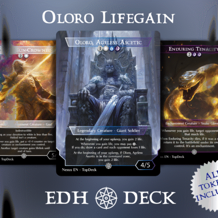 Oloro Lifegain Commander mtg proxy deck custom magic card lands token alter full deck list edh cedh dual land fetch