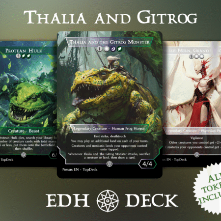 Thalia and Gitrog Commander mtg proxy deck custom magic card lands token alter full deck list edh cedh dual land fetch