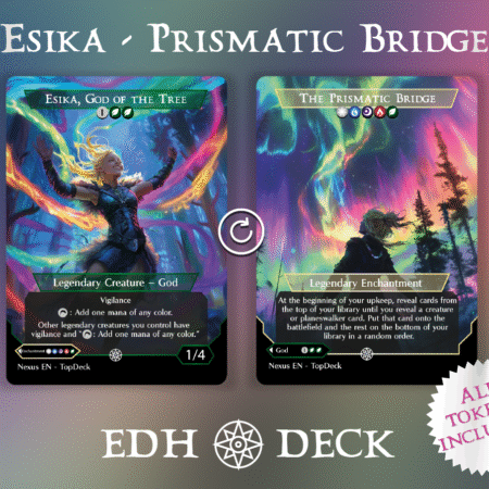Esika Prismatic Bridge Commander mtg proxy deck custom magic card lands token alter full deck list edh cedh dual land fetch