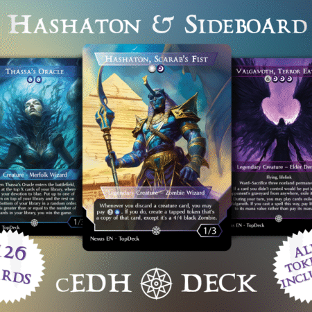 Hashaton cEDH Commander mtg proxy deck custom magic card lands token alter full deck list edh cedh dual land fetch