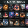 Mana Rocks 18 Cards Bundle - Commander EDH Mana Artifact Pack Mana vault Sol ring grim monolith arcane signet lion's eye diamond lotus petal mox diamond mox amber mana crypt jeweled lotus thran dynamo thought vessel basalt monolith mox opal chrome mox lotus Commander mtg proxy deck custom magic card lands token alter full deck list edh cedh azorius dimir rakdos gruul selesnya orzhov golgari simic izzet boros ancient tomb mana confluence city of brass cavern of souls prismatic vista command beacon command tower