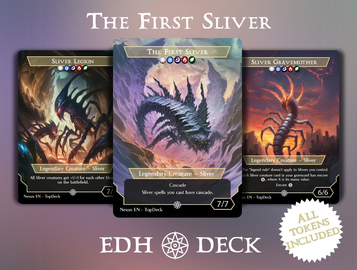 Sliver mtg proxy deck custom magic card lands token alter full deck list edh cedh dual land fetch
