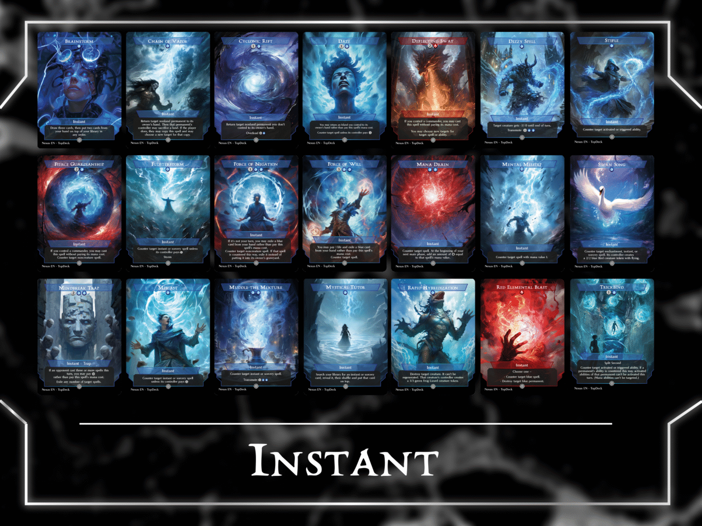 Niv-Mizzet Spellslinger Commander mtg proxy deck custom magic card lands token alter full deck list edh cedh dual land fetch