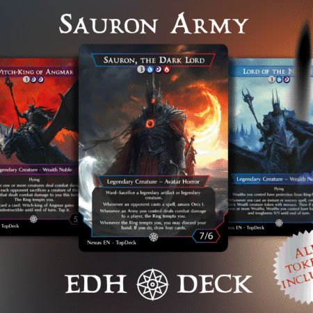 Sauron Army Commander mtg proxy deck custom magic card lands token alter full deck list edh cedh dual land fetch