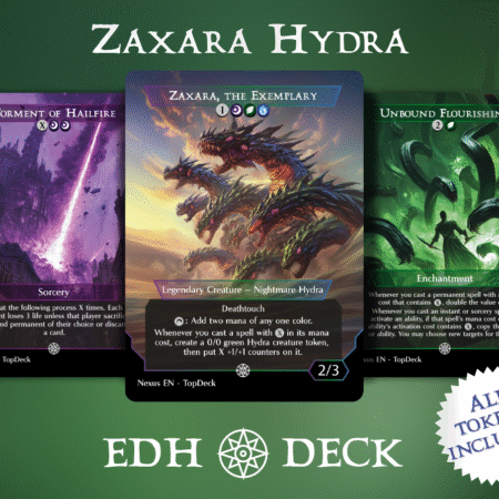 Zaxara Hydra Commander mtg proxy deck custom magic card lands token alter full deck list edh cedh dual land fetch