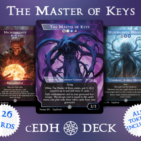 The Master of Keys cEDH Commander mtg proxy deck custom magic card lands token alter full deck list edh cedh dual land fetch