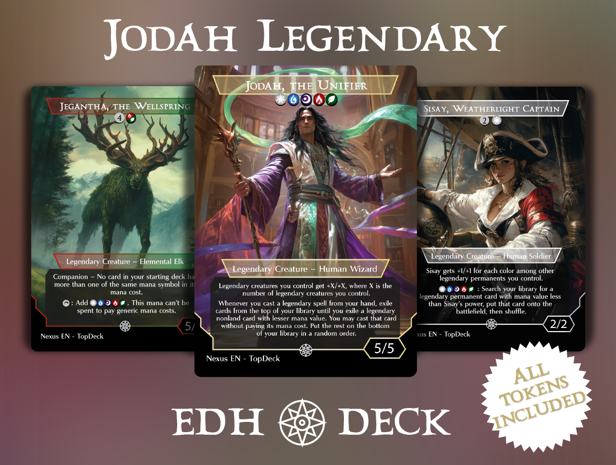Jodah Legendary Commander mtg proxy deck custom magic card lands token alter full deck list edh cedh dual land fetch