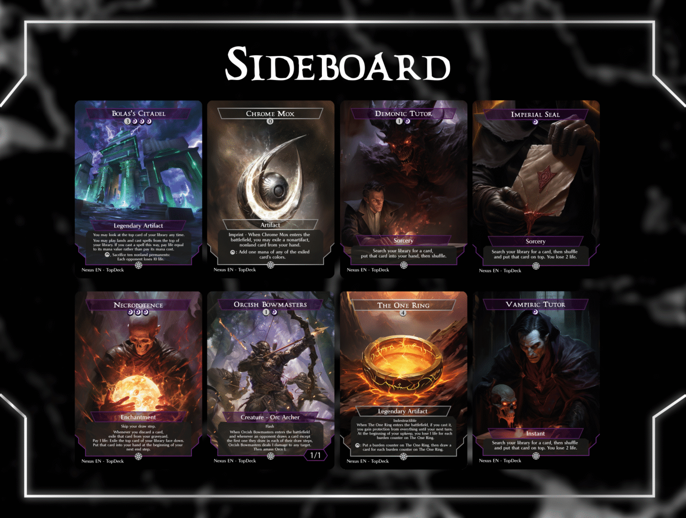 Sephiroth Aristocrats Commander mtg proxy deck custom magic card lands token alter full deck list edh cedh dual land fetch