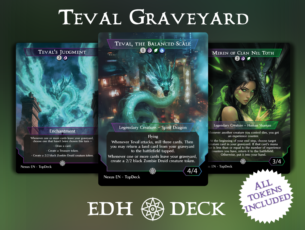 Teval Graveyard Commander mtg proxy deck custom magic card lands token alter full deck list edh cedh dual land fetch