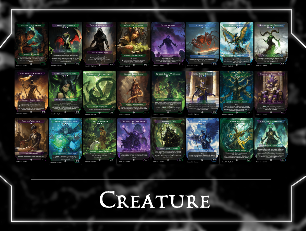 Teval Graveyard Commander mtg proxy deck custom magic card lands token alter full deck list edh cedh dual land fetch