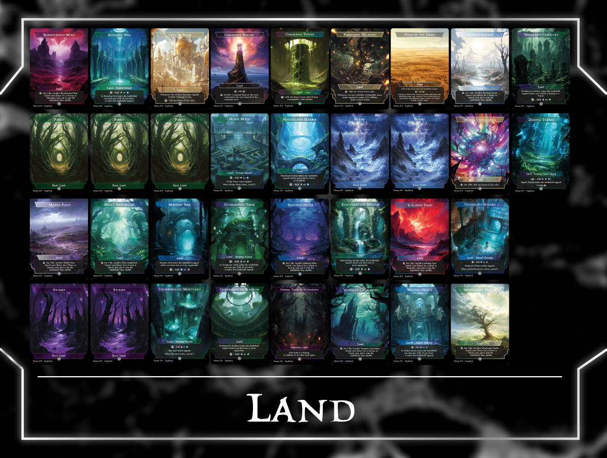 Teval Graveyard Commander mtg proxy deck custom magic card lands token alter full deck list edh cedh dual land fetch