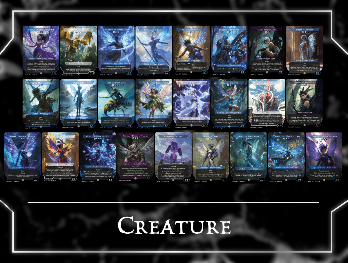 Alela Faeries Commander mtg proxy deck custom magic card lands token alter full deck list edh cedh dual land fetch