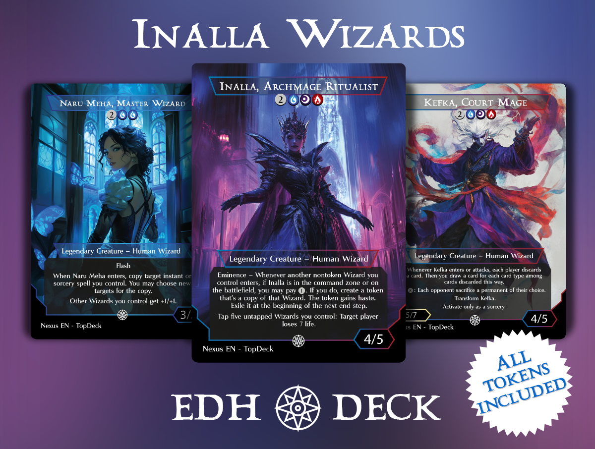 Inalla Wizards Commander mtg proxy deck custom magic card lands token alter full deck list edh cedh dual land fetch