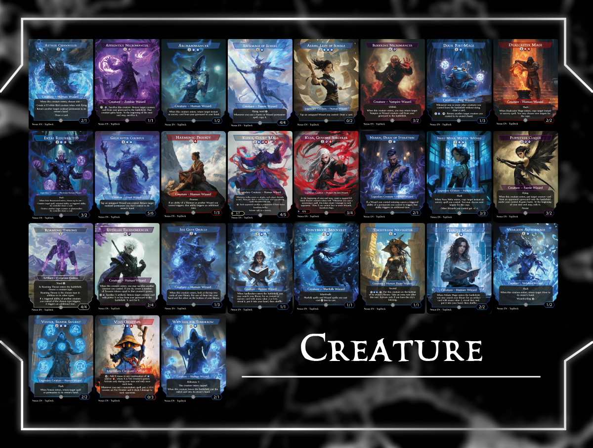 Inalla Wizards Commander mtg proxy deck custom magic card lands token alter full deck list edh cedh dual land fetch