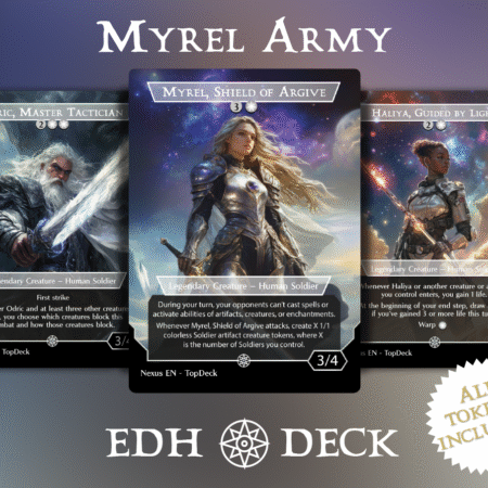Myrel Army Commander mtg proxy deck custom magic card lands token alter full deck list edh cedh dual land fetch