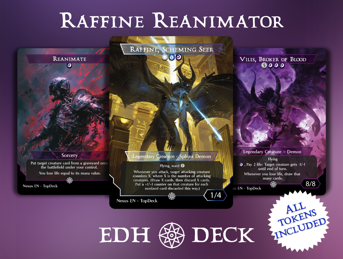 Raffine Reanimator Commander mtg proxy deck custom magic card lands token alter full deck list edh cedh dual land fetch