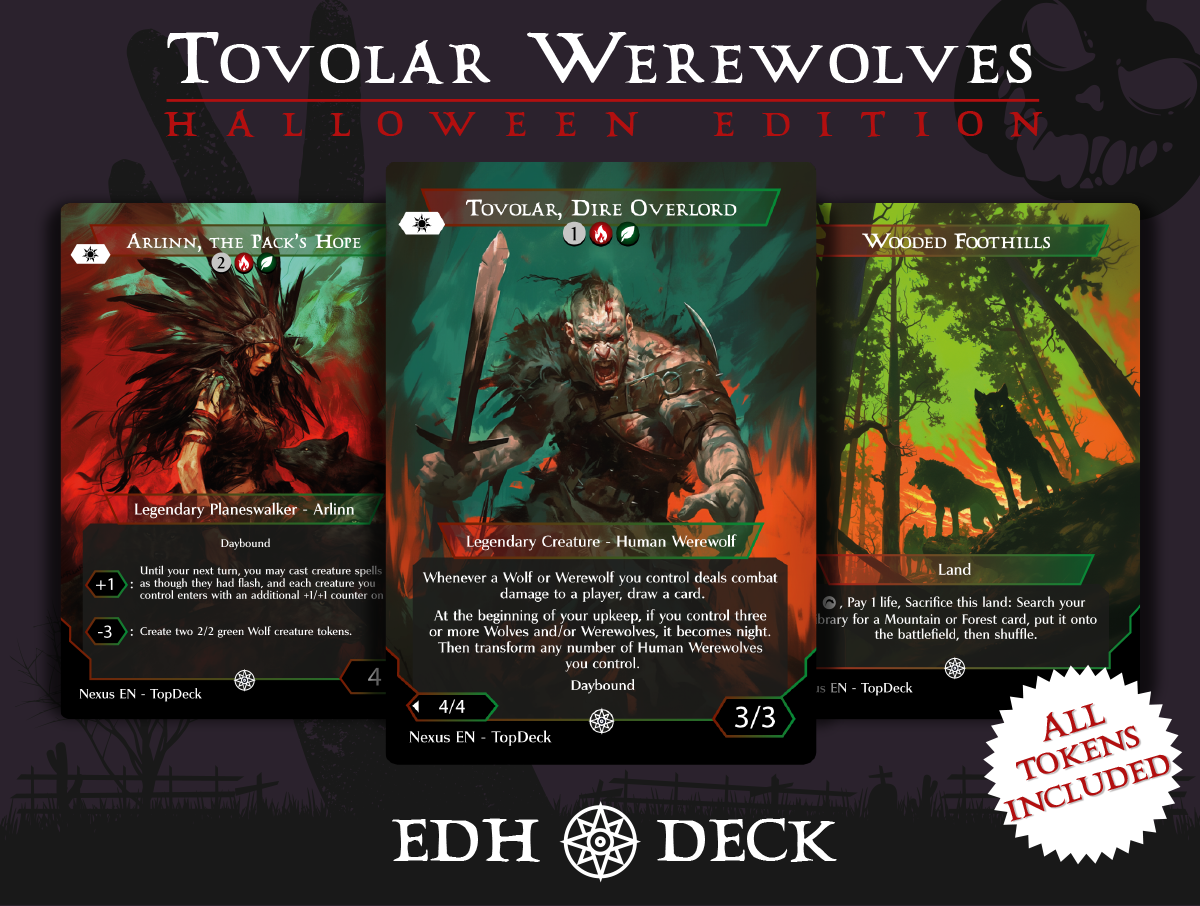 Tovolar Werewolves Commander mtg proxy deck custom magic card lands token alter full deck list edh cedh dual land fetch Halloween