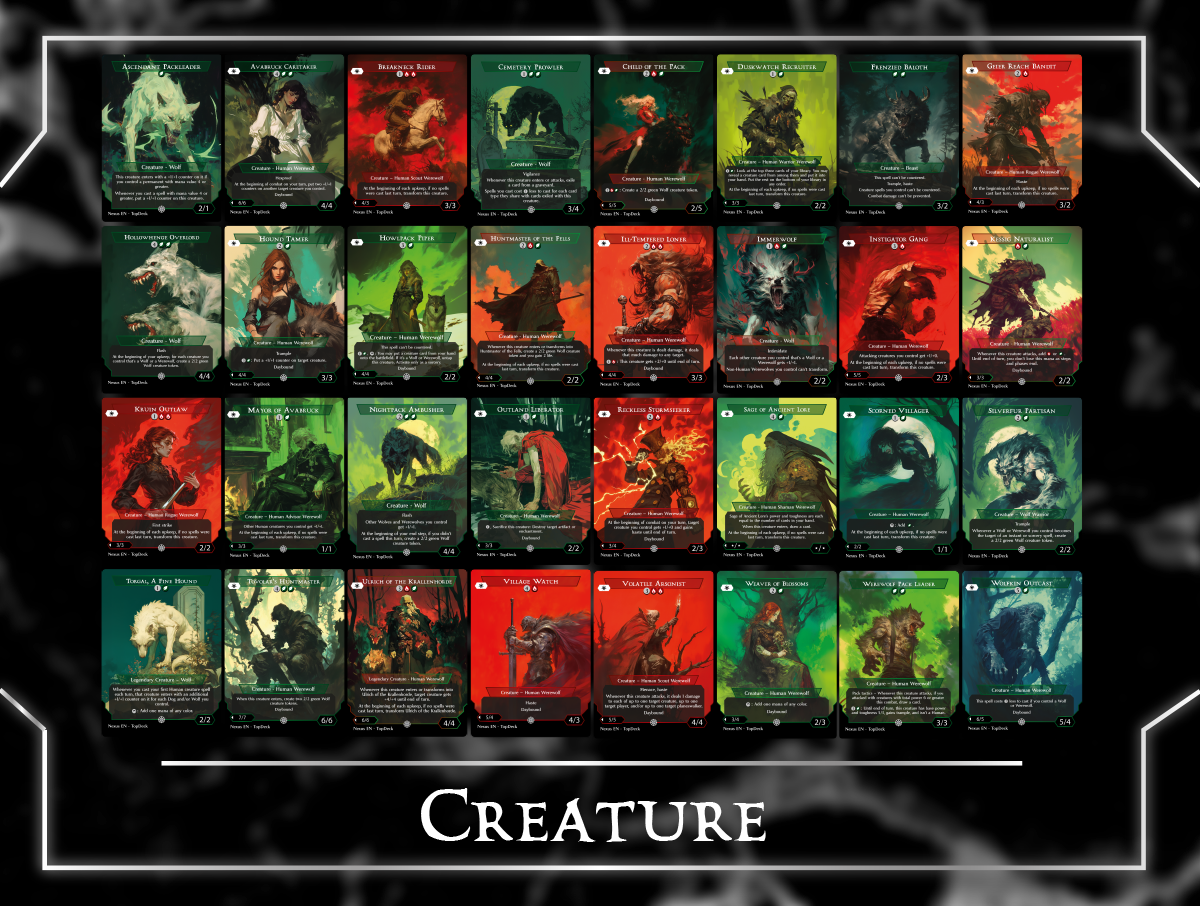 Tovolar Werewolves Commander mtg proxy deck custom magic card lands token alter full deck list edh cedh dual land fetch Halloween