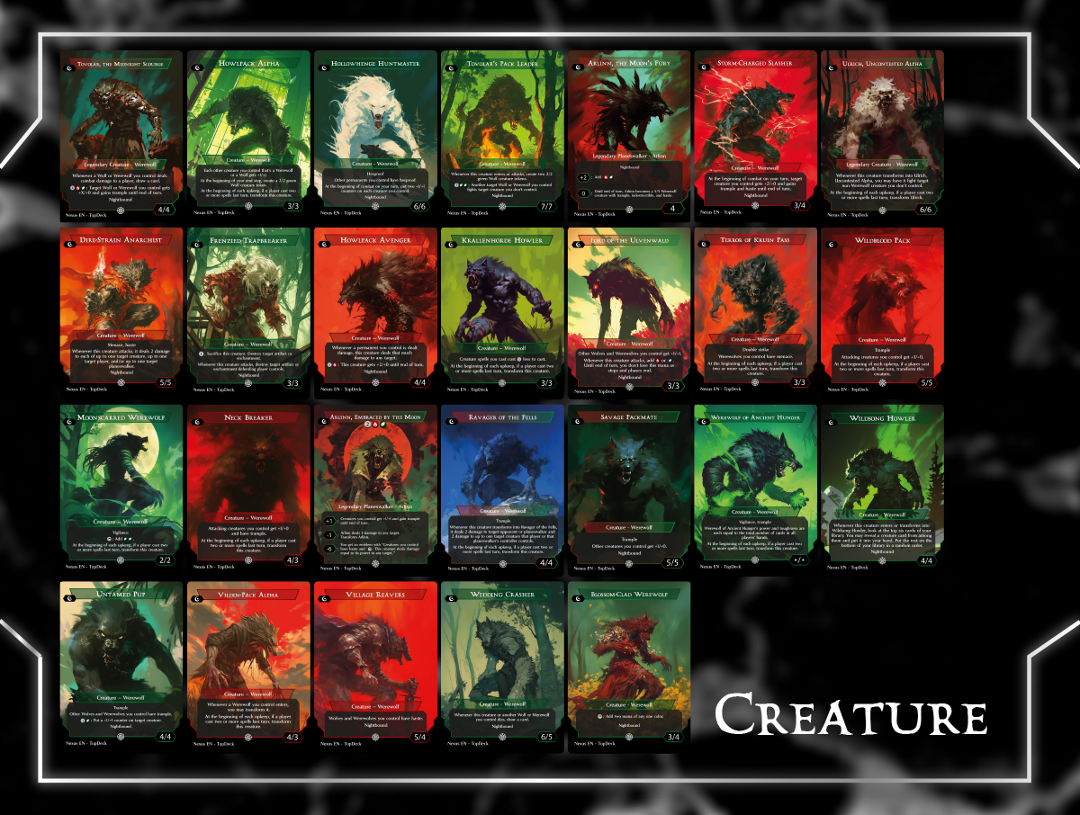 Tovolar Werewolves Commander mtg proxy deck custom magic card lands token alter full deck list edh cedh dual land fetch Halloween