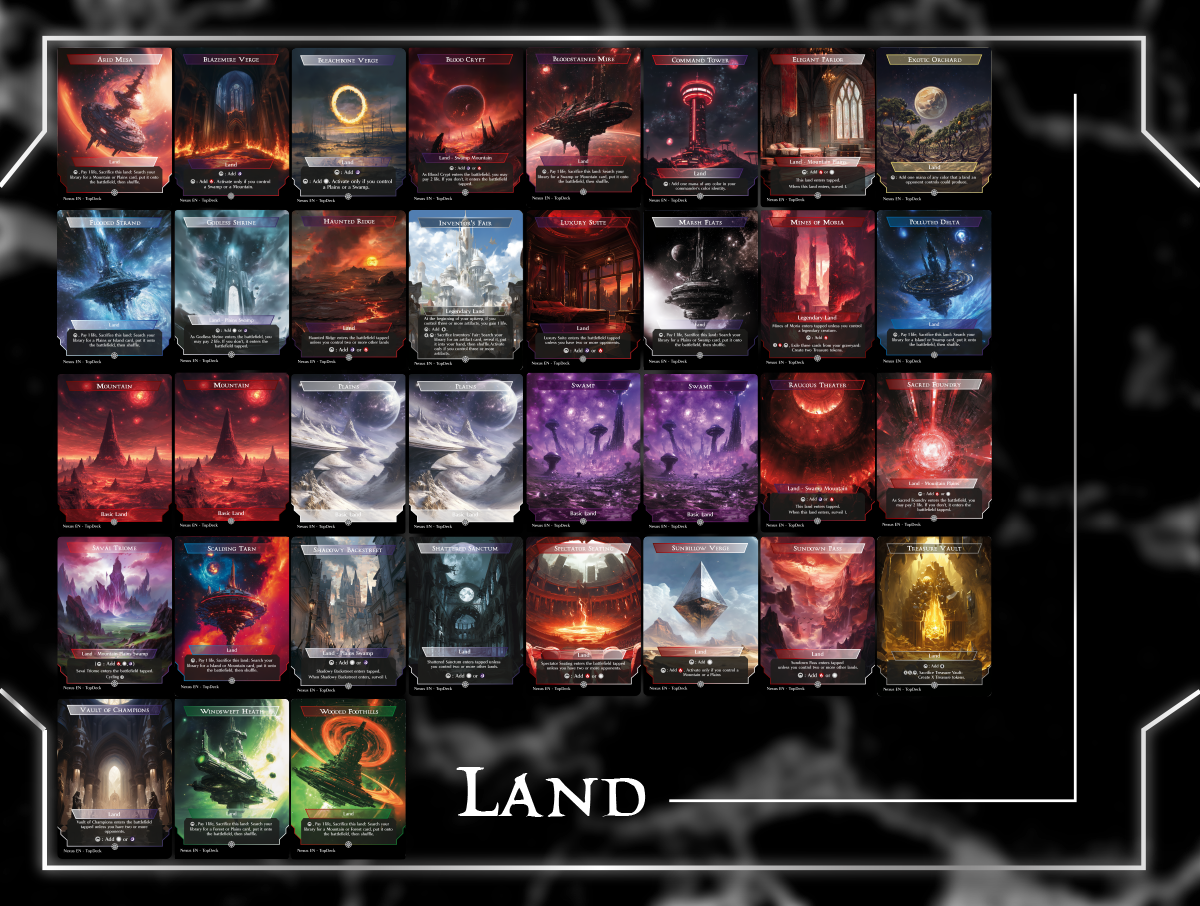 Mr. House's Casino Commander mtg proxy deck custom magic card lands token alter full deck list edh cedh dual land fetch