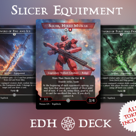 Slicer Equipment Commander mtg proxy deck custom magic card lands token alter full deck list edh cedh dual land fetch