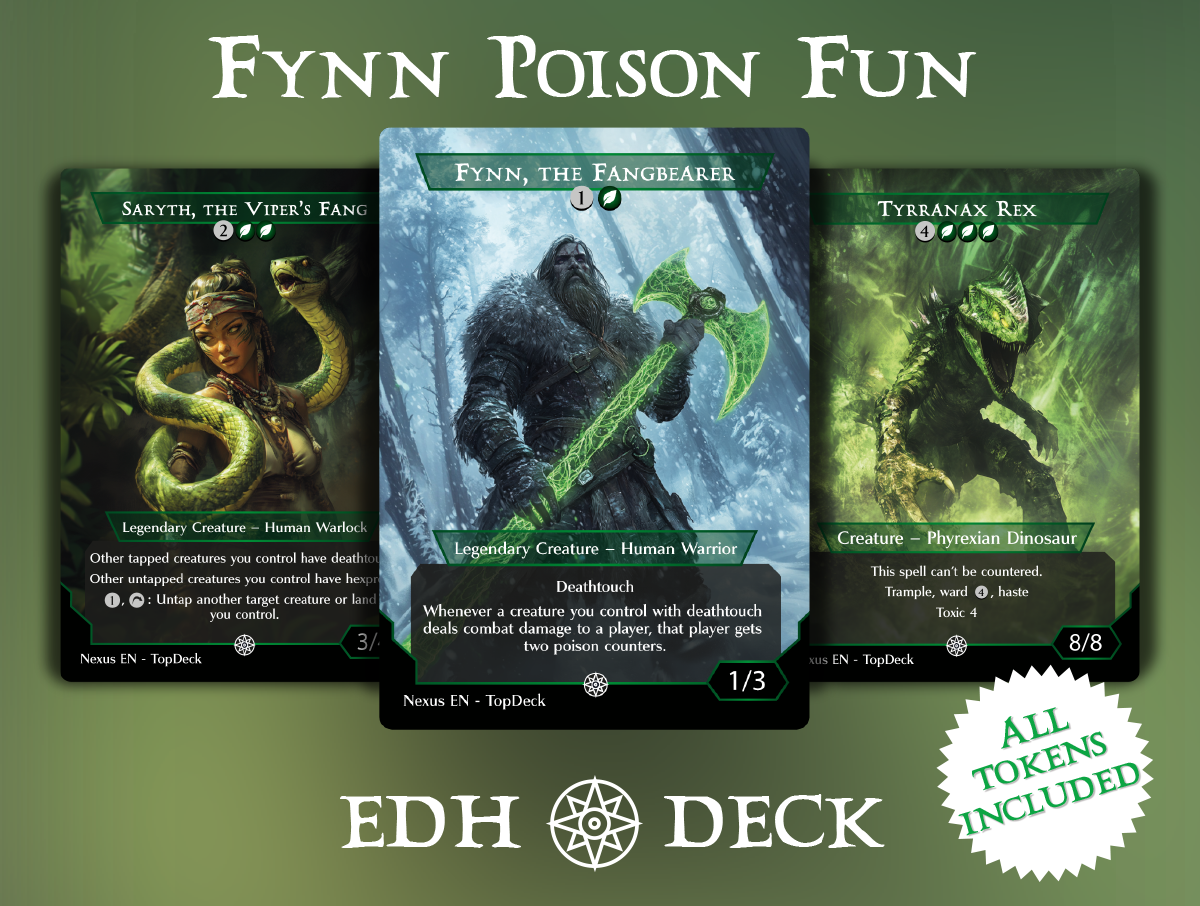 Fynn Poison Fun Commander mtg proxy deck custom magic card lands token alter full deck list edh cedh dual land fetch