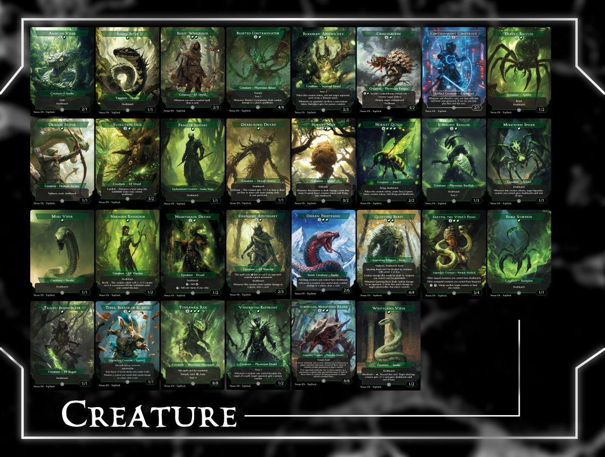 Fynn Poison Fun Commander mtg proxy deck custom magic card lands token alter full deck list edh cedh dual land fetch