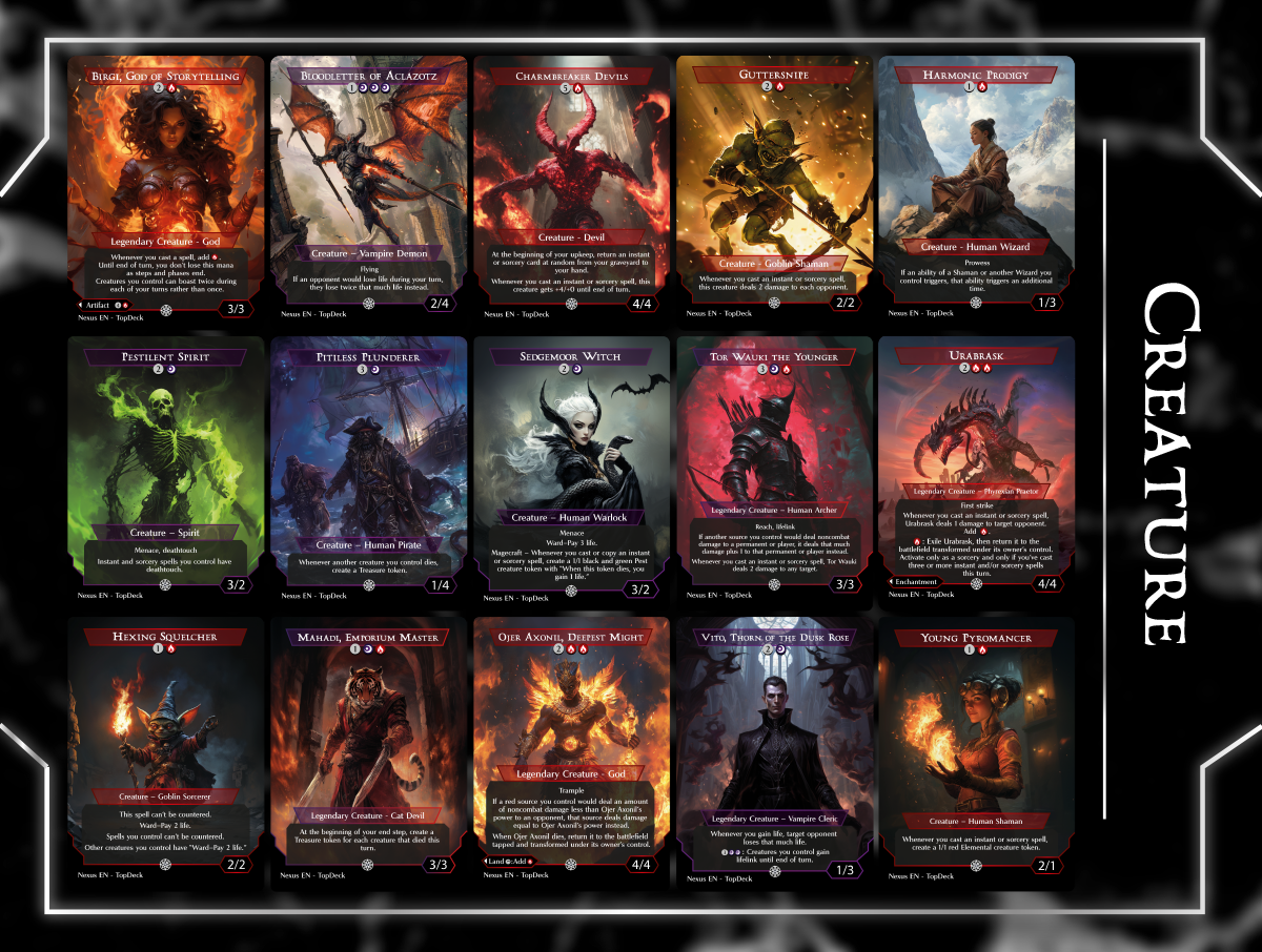 Judith Burn Commander mtg proxy deck custom magic card lands token alter full deck list edh cedh dual land fetch