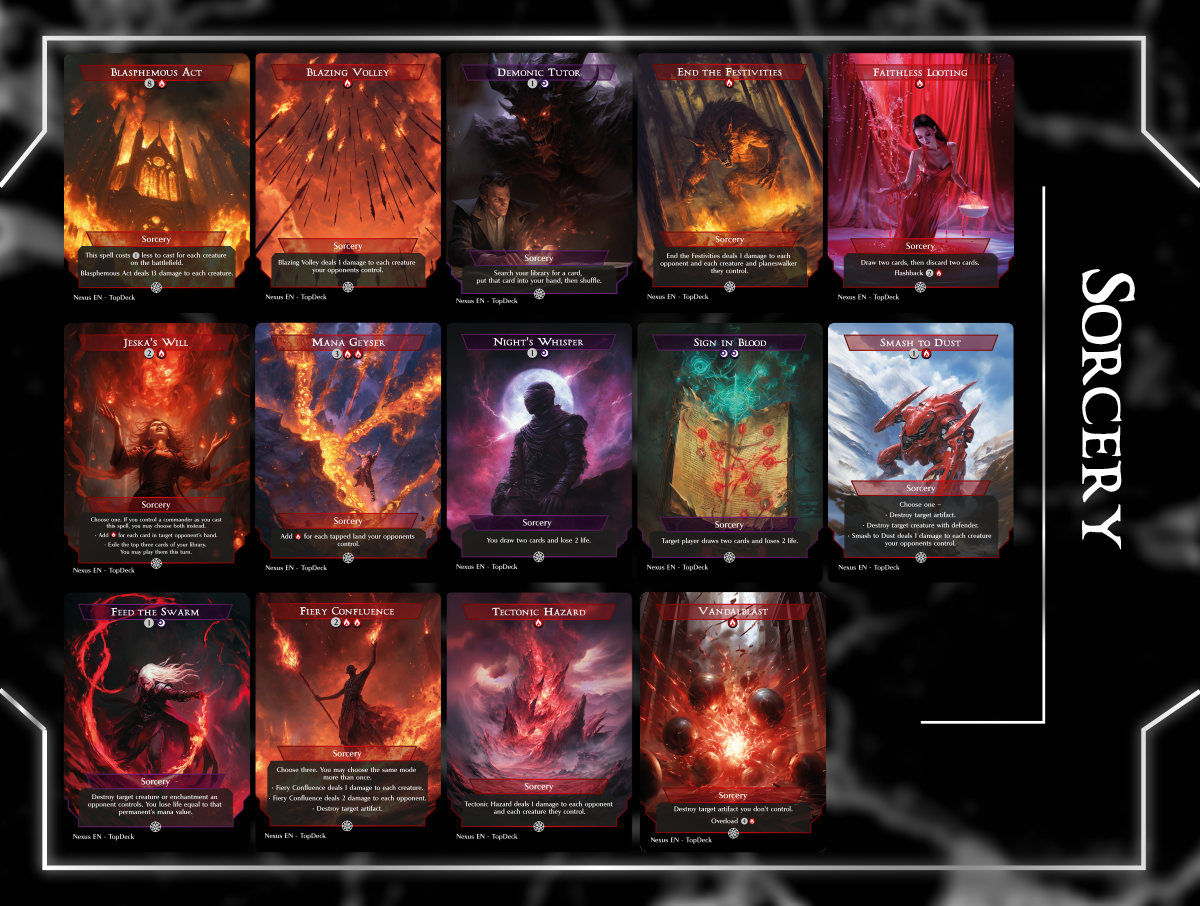 Judith Burn Commander mtg proxy deck custom magic card lands token alter full deck list edh cedh dual land fetch