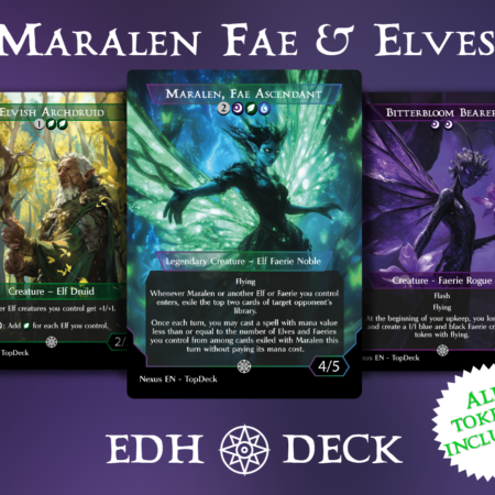 Maralen Fae & Elves Commander mtg proxy deck custom magic card lands token alter full deck list edh cedh dual land fetch