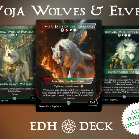 Voja Wolves & Elves Commander mtg proxy deck custom magic card lands token alter full deck list edh cedh dual land fetch