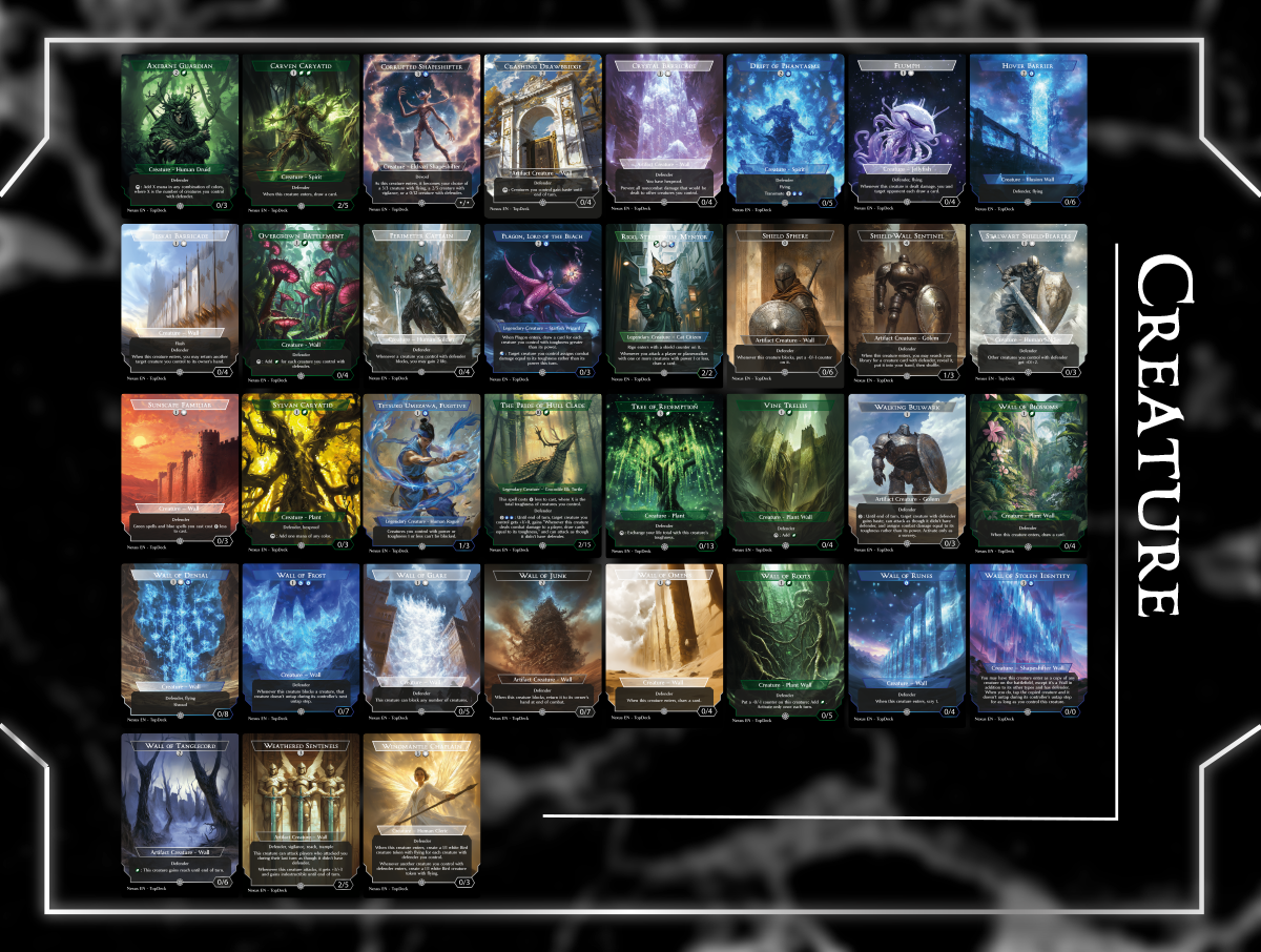 Arcades Defenders Commander mtg proxy deck custom magic card lands token alter full deck list edh cedh dual land fetch