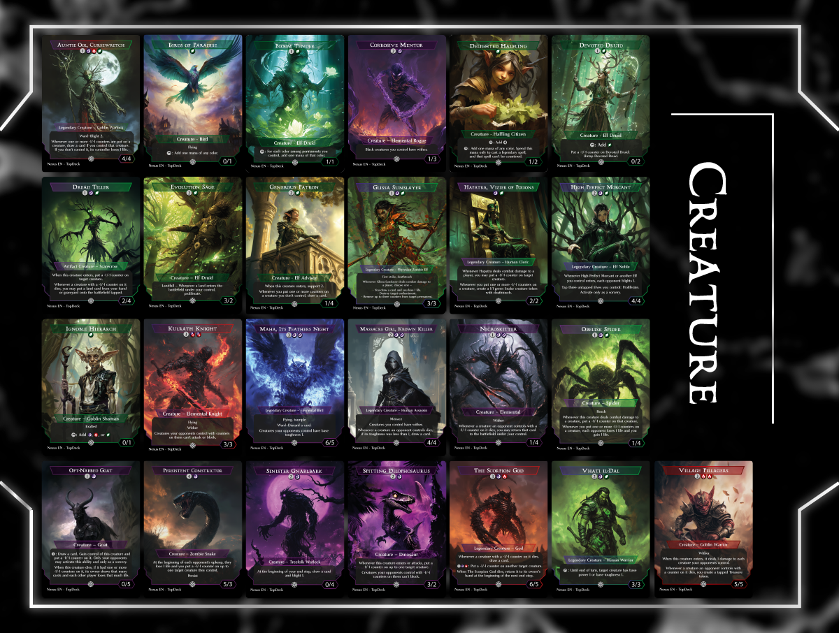 The Reaper, King Again Commander mtg proxy deck custom magic card lands token alter full deck list edh cedh dual land fetch