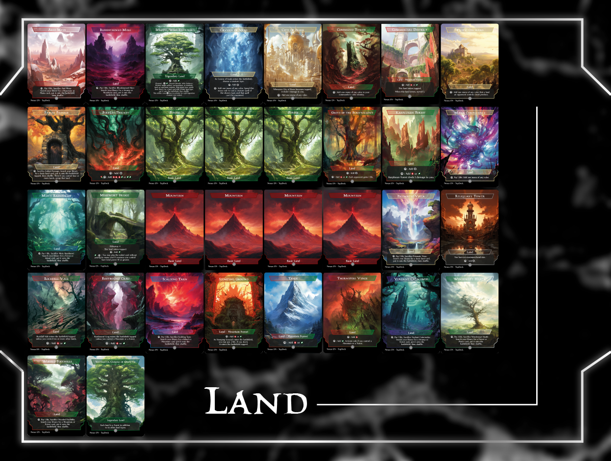 Bello Unnatural Commander mtg proxy deck custom magic card lands token alter full deck list edh cedh dual land fetch