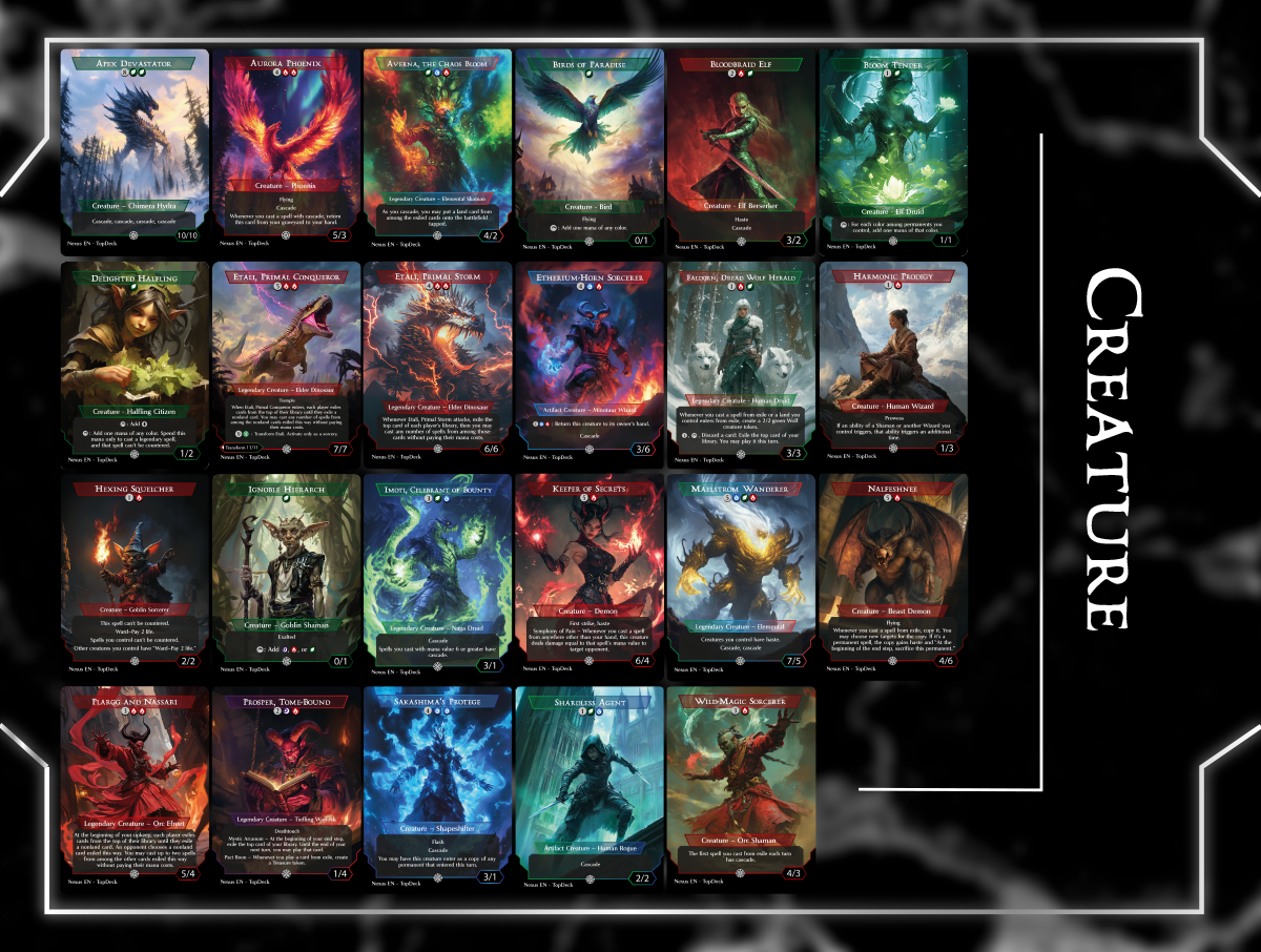 Yidris Cascade Commander mtg proxy deck custom magic card lands token alter full deck list edh cedh dual land fetch