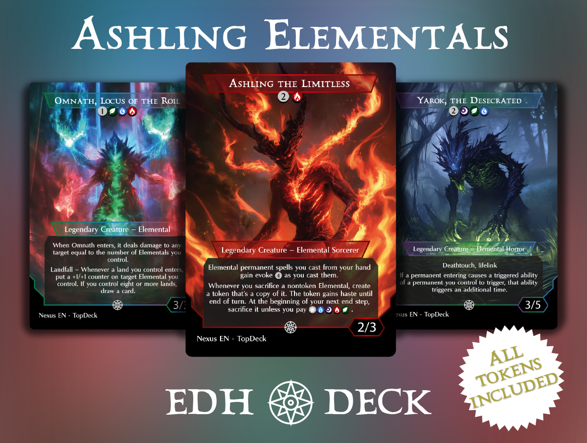Ashling Elementals Commander mtg proxy deck custom magic card lands token alter full deck list edh cedh dual land fetch