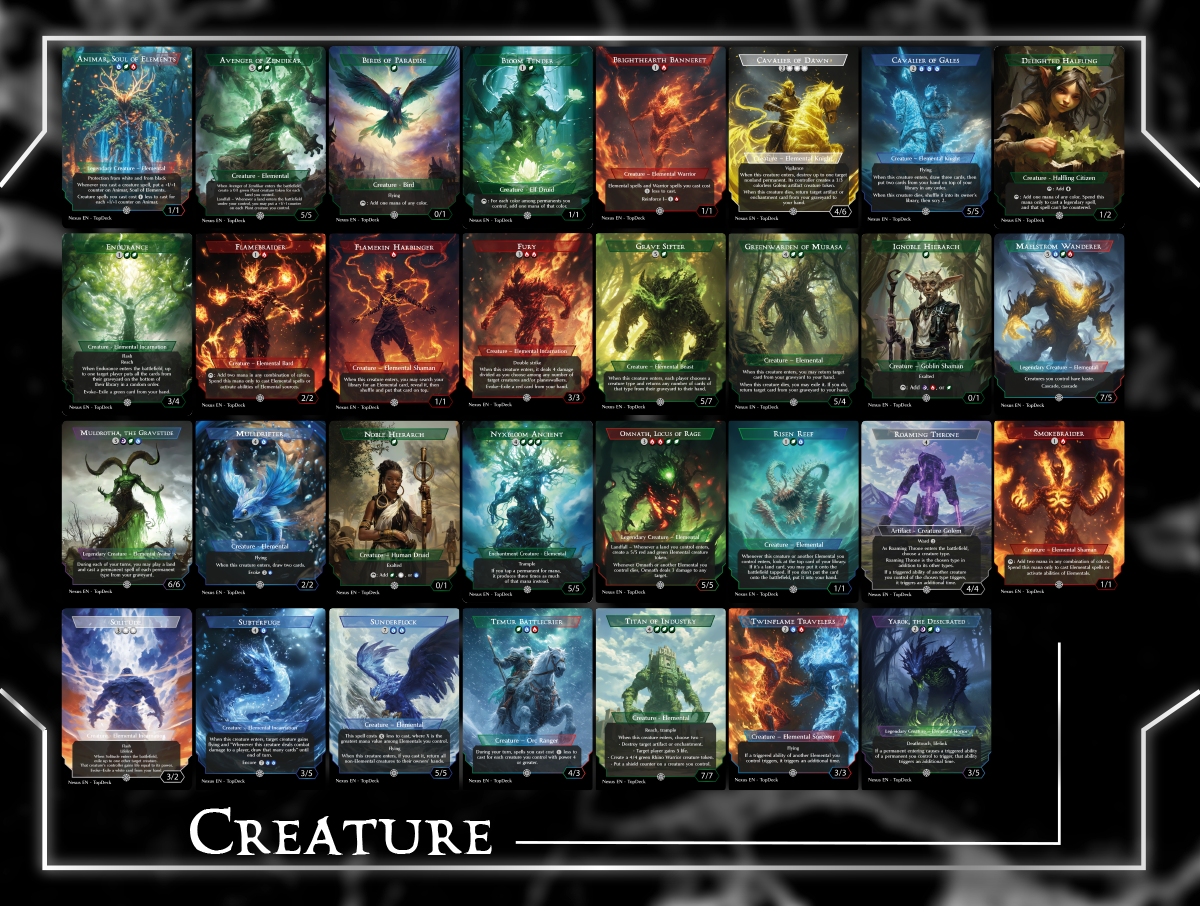 Ashling Elementals Commander mtg proxy deck custom magic card lands token alter full deck list edh cedh dual land fetch