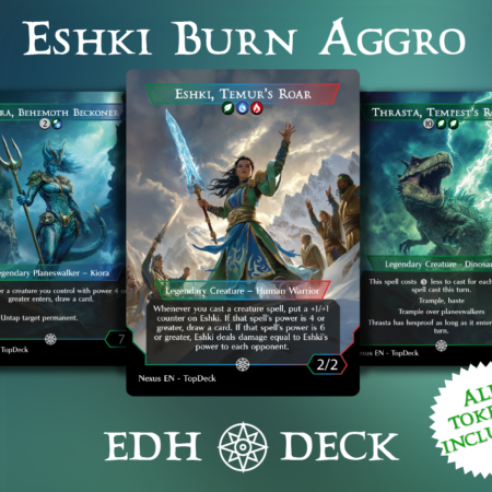 Eshki Burn Aggro Commander mtg proxy deck custom magic card lands token alter full deck list edh cedh dual land fetch