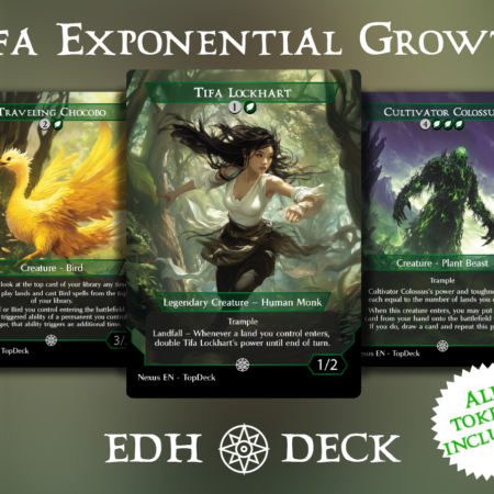 Tifa Exponential Growth Commander mtg proxy deck custom magic card lands token alter full deck list edh cedh dual land fetch