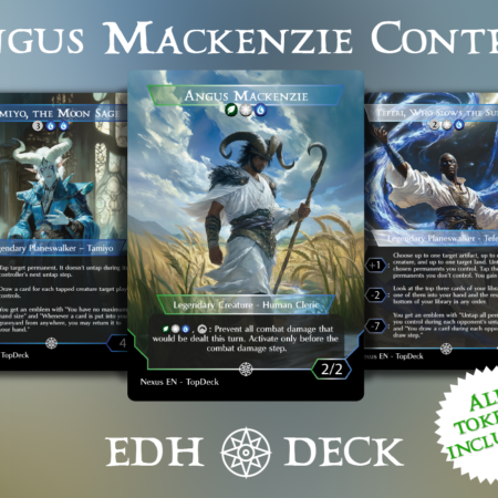 Angus Mackenzie Control Commander mtg proxy deck custom magic card lands token alter full deck list edh cedh dual land fetch
