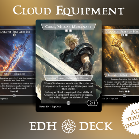 Cloud Equipment Commander mtg proxy deck custom magic card lands token alter full deck list edh cedh dual land fetch