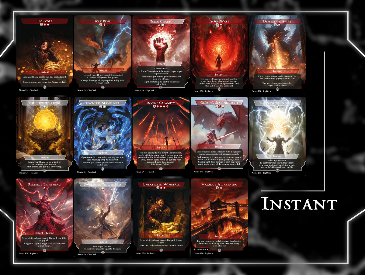Lorehold Miracle Commander mtg proxy deck custom magic card lands token alter full deck list edh cedh dual land fetch