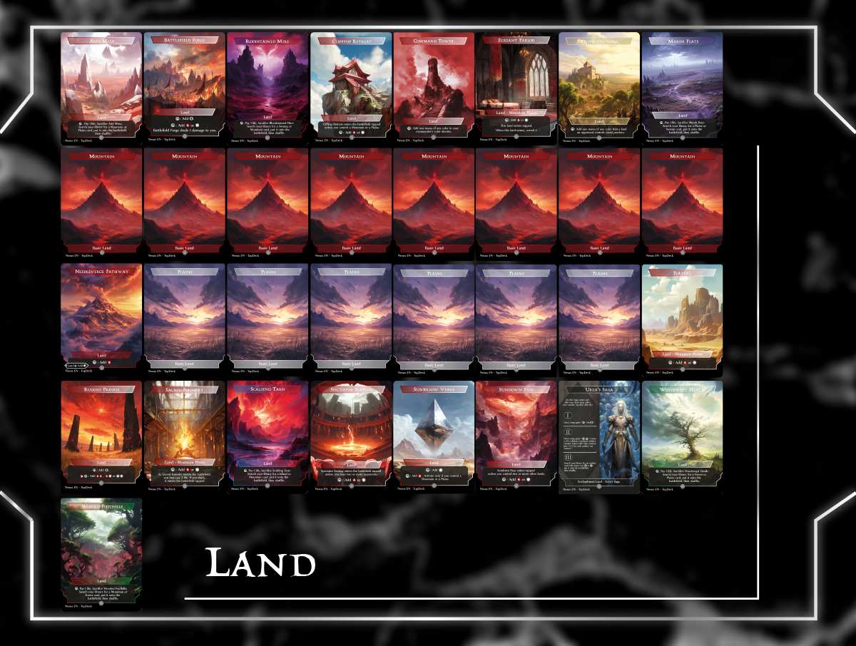 Lorehold Miracle Commander mtg proxy deck custom magic card lands token alter full deck list edh cedh dual land fetch