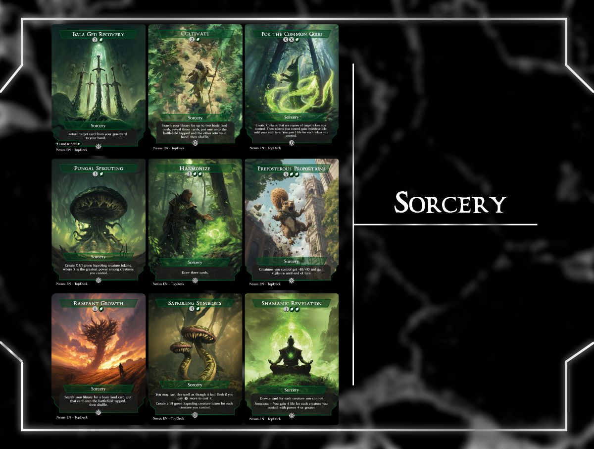 Shroofus Spring Saprolings Commander mtg proxy deck custom magic card lands token alter full deck list edh cedh dual land fetch