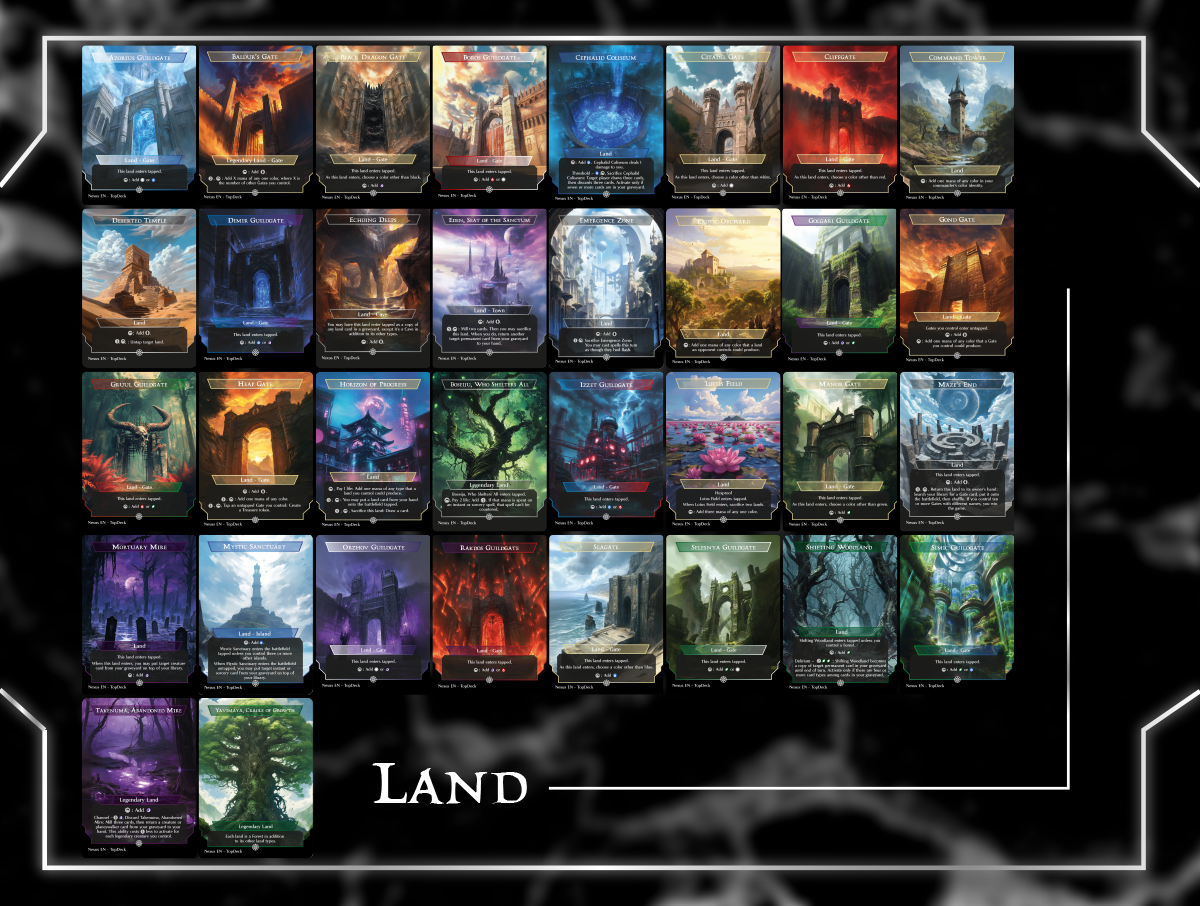 The Wandering Minstrel Gate Commander mtg proxy deck custom magic card lands token alter full deck list edh cedh dual land fetch