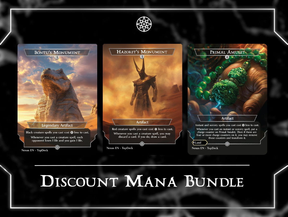 Bontu's Monument Cloud Key Emerald Medallion Hazoret's Monument Helm of Awakening Jet Medallion Kefnet's Monument Mana Matrix Oketra's Monument Pearl Medallion Planar Gate Primal Amulet Primal Wellspring Rhonas's Monument Ruby Medallion Sapphire Medallion Semblance Anvil The Immortal Sun Urza's Filter Commander mtg proxy deck custom magic card lands token alter full deck list edh cedh