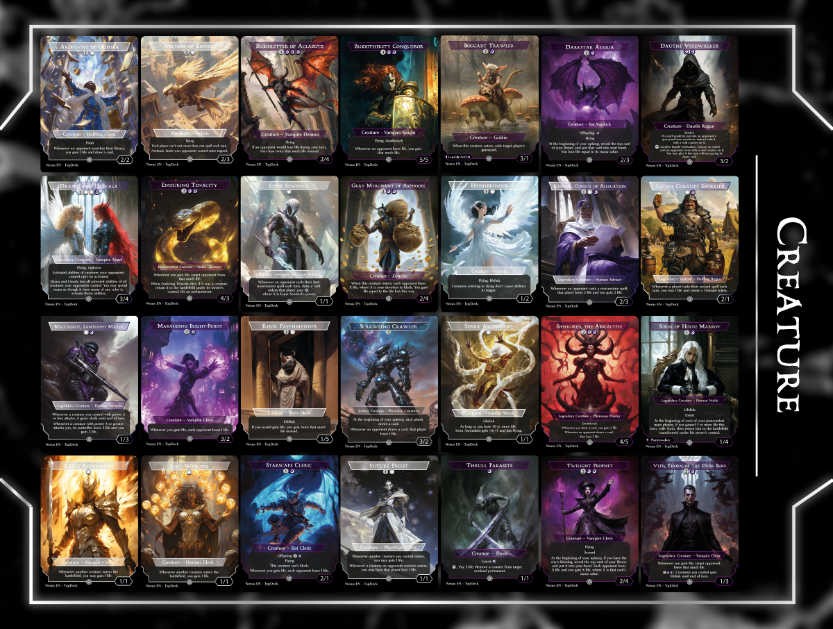 Liesa Death & Taxless Commander mtg proxy deck custom magic card lands token alter full deck list edh cedh dual land fetch